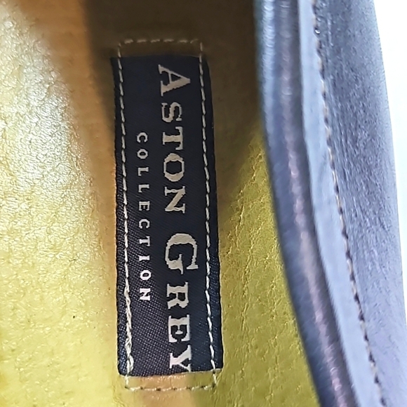 Aston Grey Black Leather Loafers Size 11